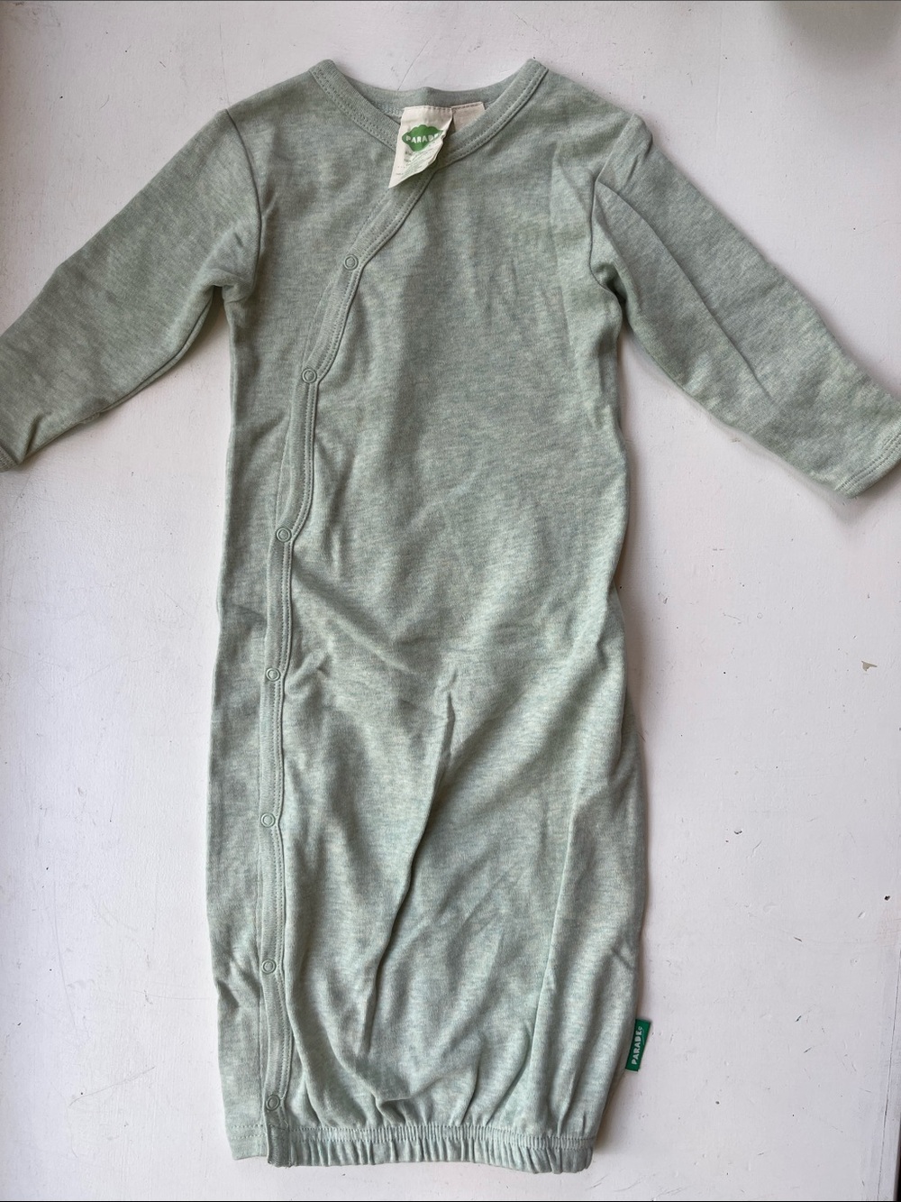 Organic Cotton Sage Green Baby Gown by Parade